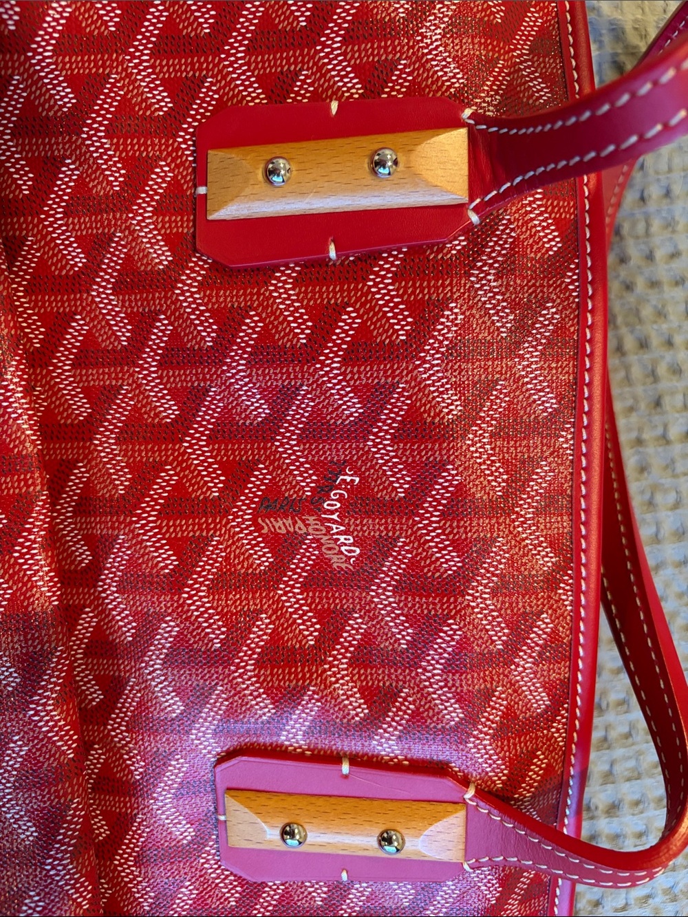 Goyard Red Marquises Tote - Picture 3 of 9